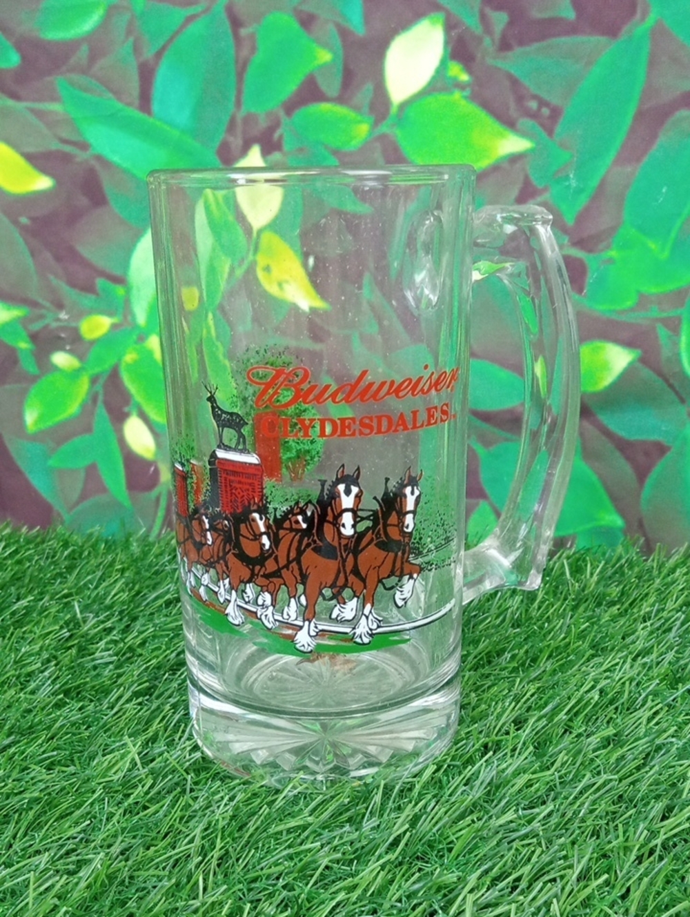 🗝️ Budweiser Clydesdales Clear Glass Mug